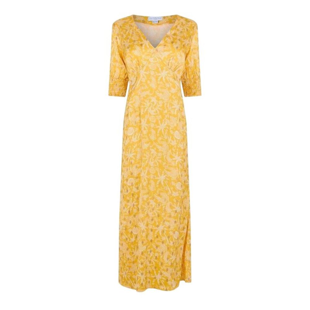 Never Fully Dressed Womens/Ladies May All-Over Print Maxi Dress / Yellow